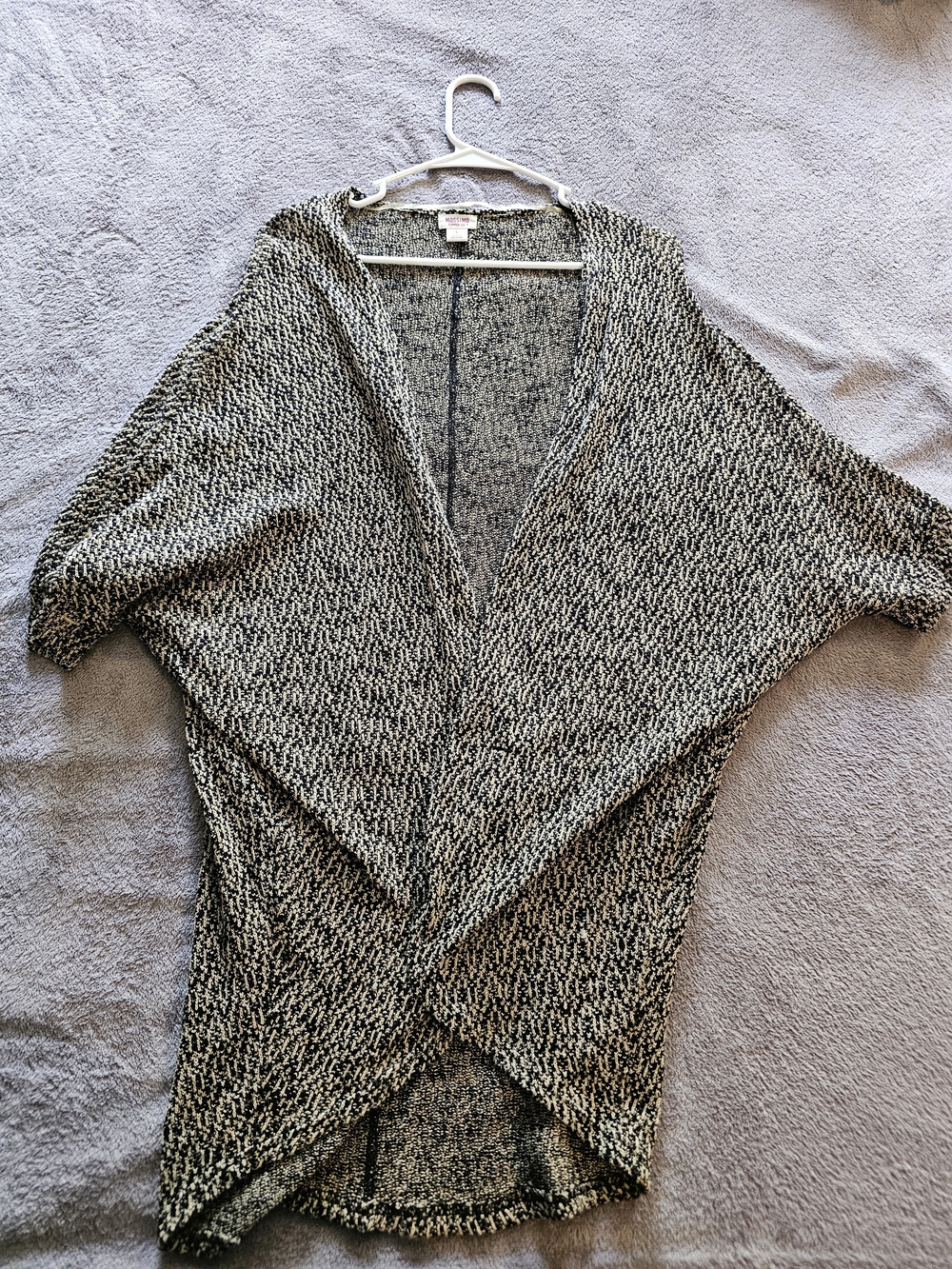 Mossimo Supply Co. Black & Cream Open-Front Marled Cardigan